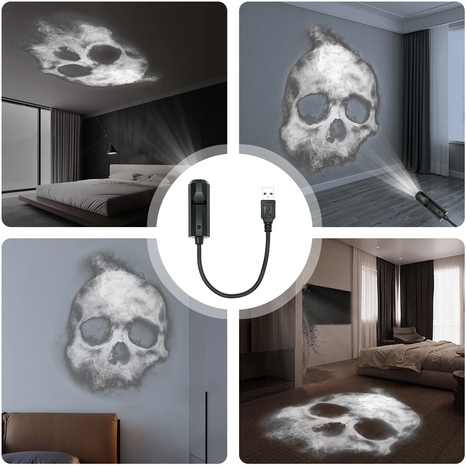 skull projection lamp