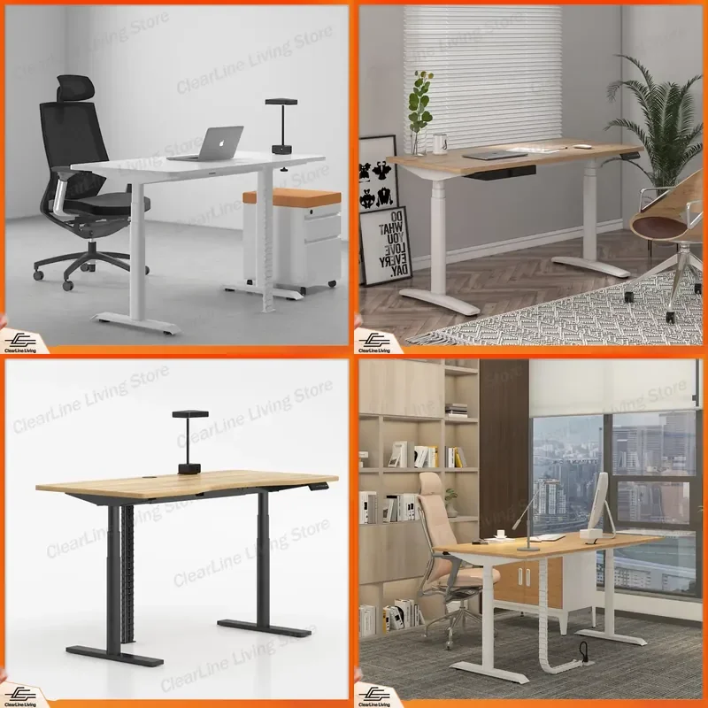Dual Motor Durable Ergonomic Standing Desk with Memory Presets Modern Office Design Metal Lift Frame for Seated Work