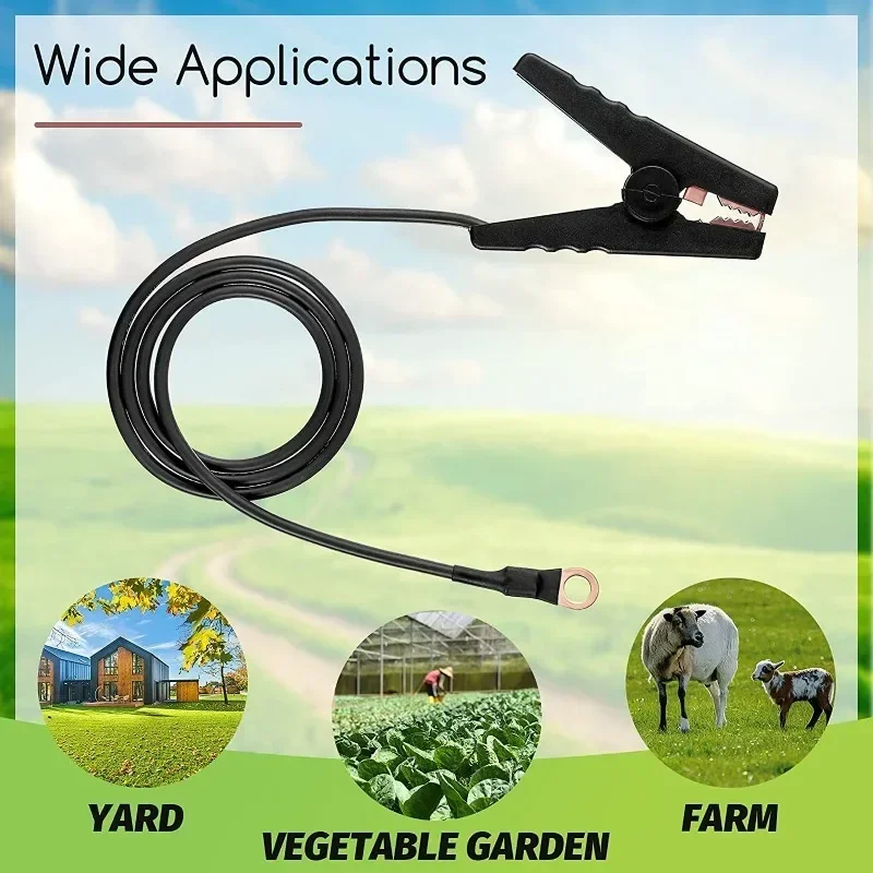 Portable Solar Fence Power Grid Wire Anti Animal Copper Clip Wire Inverter Connection Red and Black Current Testing Wire