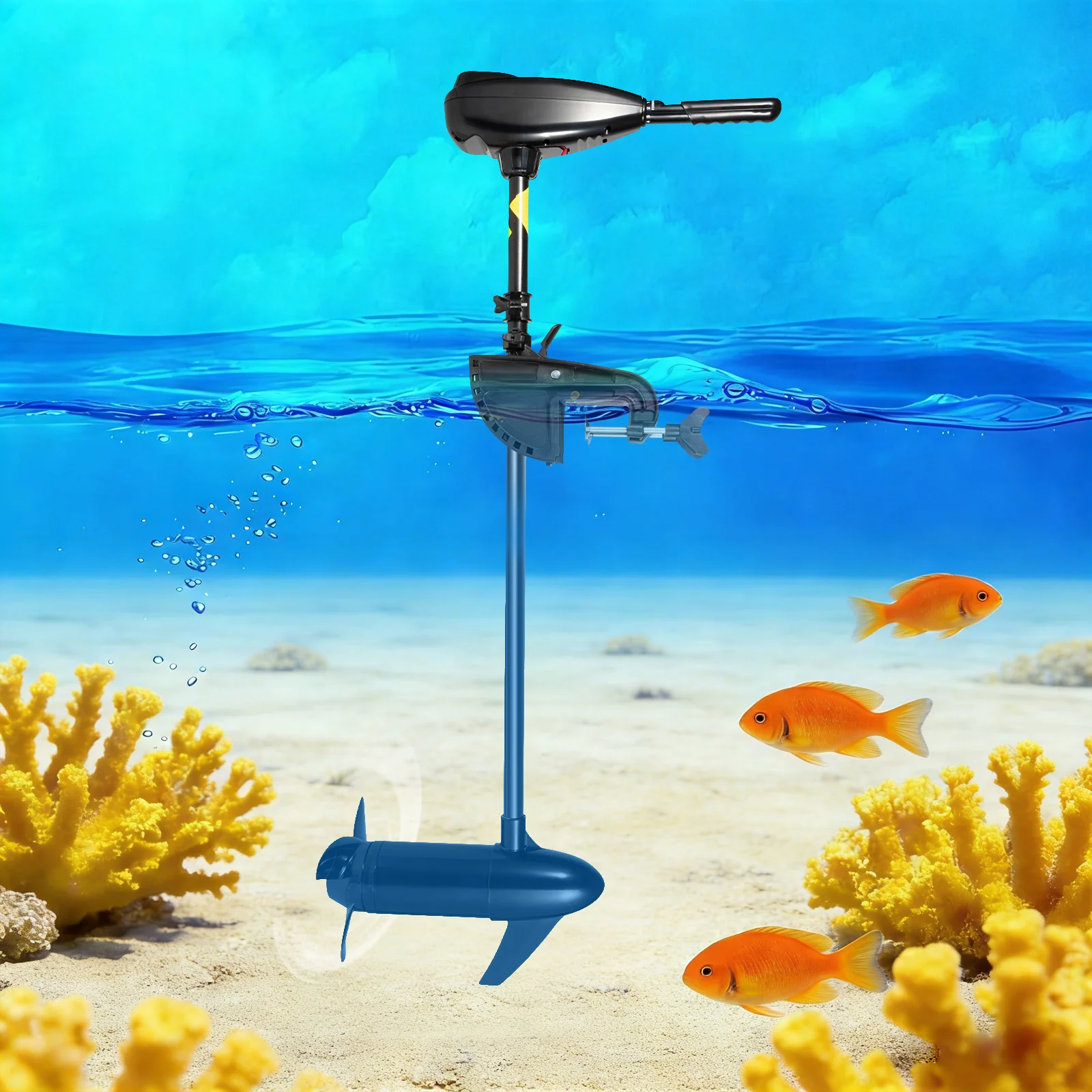 

80LBS Thrust 12 V Motor Boat Outboard Motor Adjustable Height for 800W Stand High Performance Boat Inflatable Boat