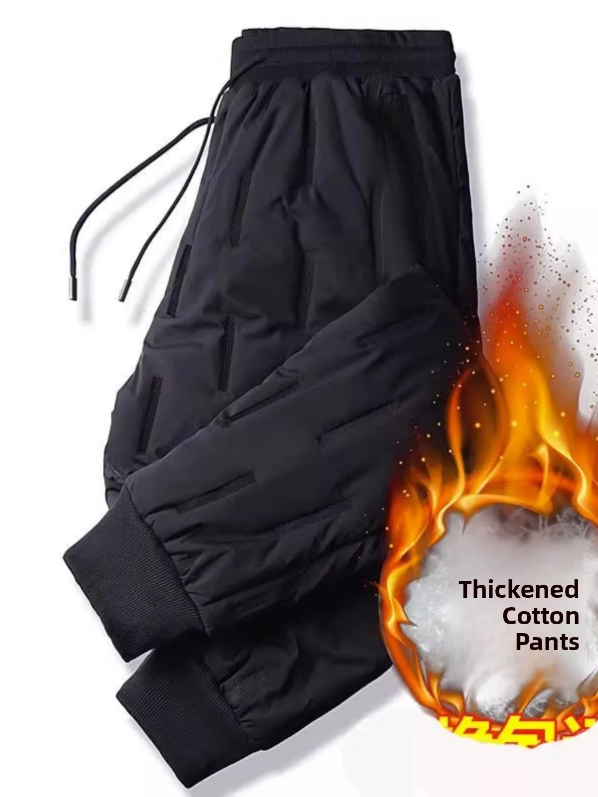 

Men's down Trousers Thi Winter Pants 2024 New Goose down Elastic Warm Trousers Casual Long Pants plus Size Color