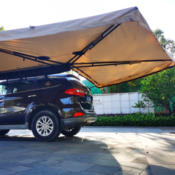 

Wholesale 4-Season 5m Single Canvas Tent 270 Degree Free Standing Aluminum Poles Chinese Car Side Awning for Outdoor Beach