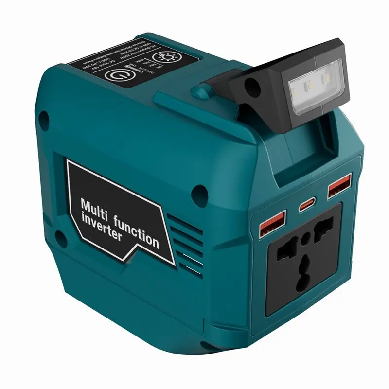 DTA4-Dual USB-C 250W 220V Portable Power Inverter For 18V Battery Emergency Fast Charging Power Supply For Jobsite& Outdo