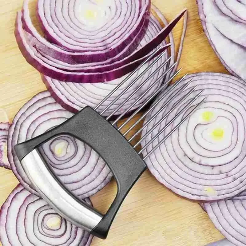 Kitchen Vegetable Slice Assistant Steel Onion Cutter Onion Chop Device Fruit Vegetables Cutter Gadgets Food Slice Artifact New