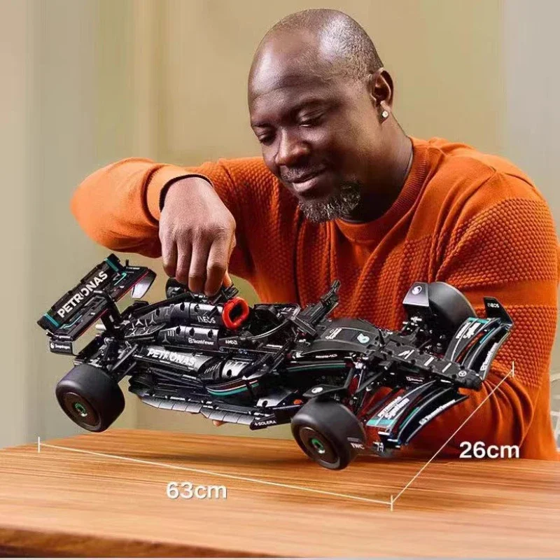 F1 W14 1:8 1642 قطعة اللبنات التقنية تجميع السيارات نموذج ألعاب السيارة الطوب لهدايا الصبي