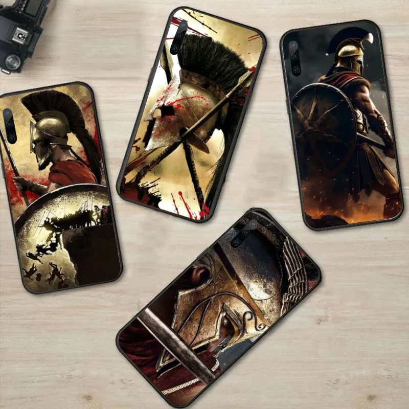 Spartan Warrior Smart Phone Case for Huawei P50 P40 P30 Pro Lite P Smart 2021 2019 Magic 3 Black Soft Phone Cover Funda