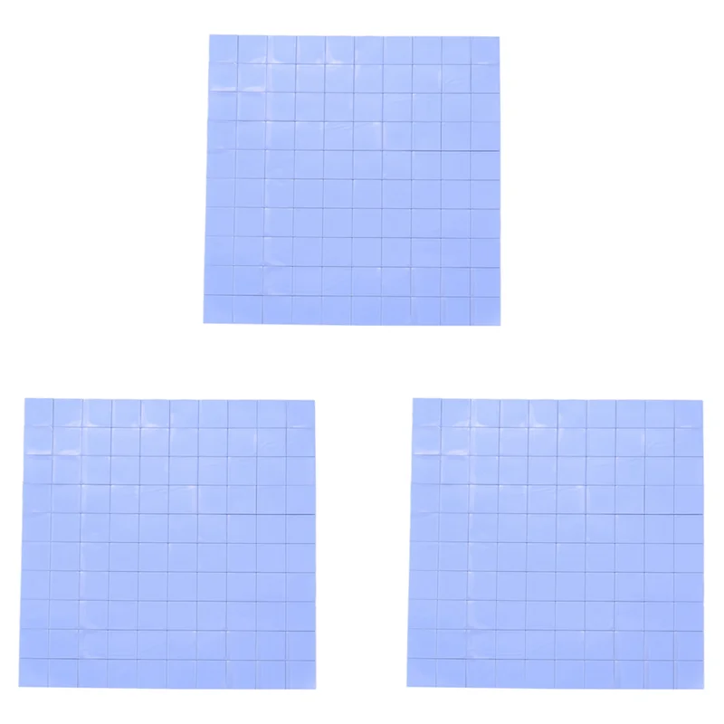 AA49 300 Pcs 10X10x1mm 전도성 방열판 절연 패테용 실리콘 열 패드, 파란색