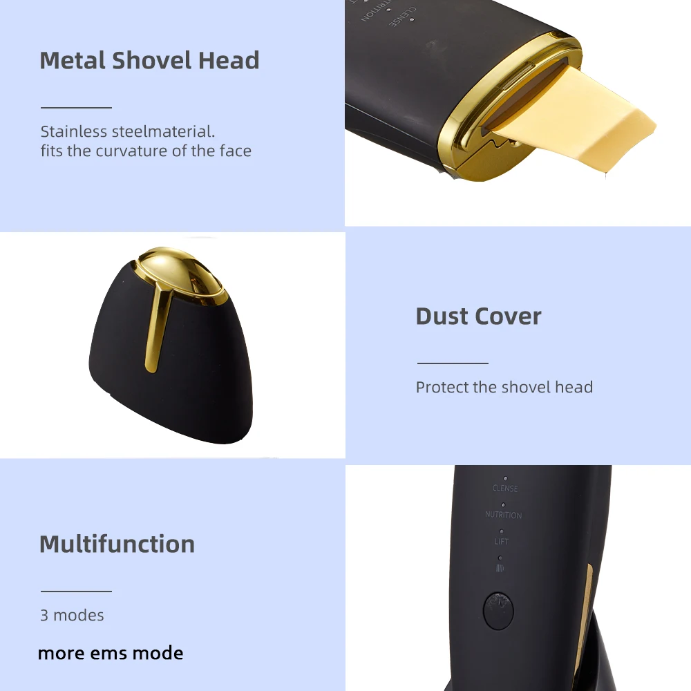 Lesen Skin Care Spatule pour la peau en or 24 carats avec spray hydratant – Nettoyage en profondeur les pores, élimine les points noirs et les peaux mortes, augmente le collagène