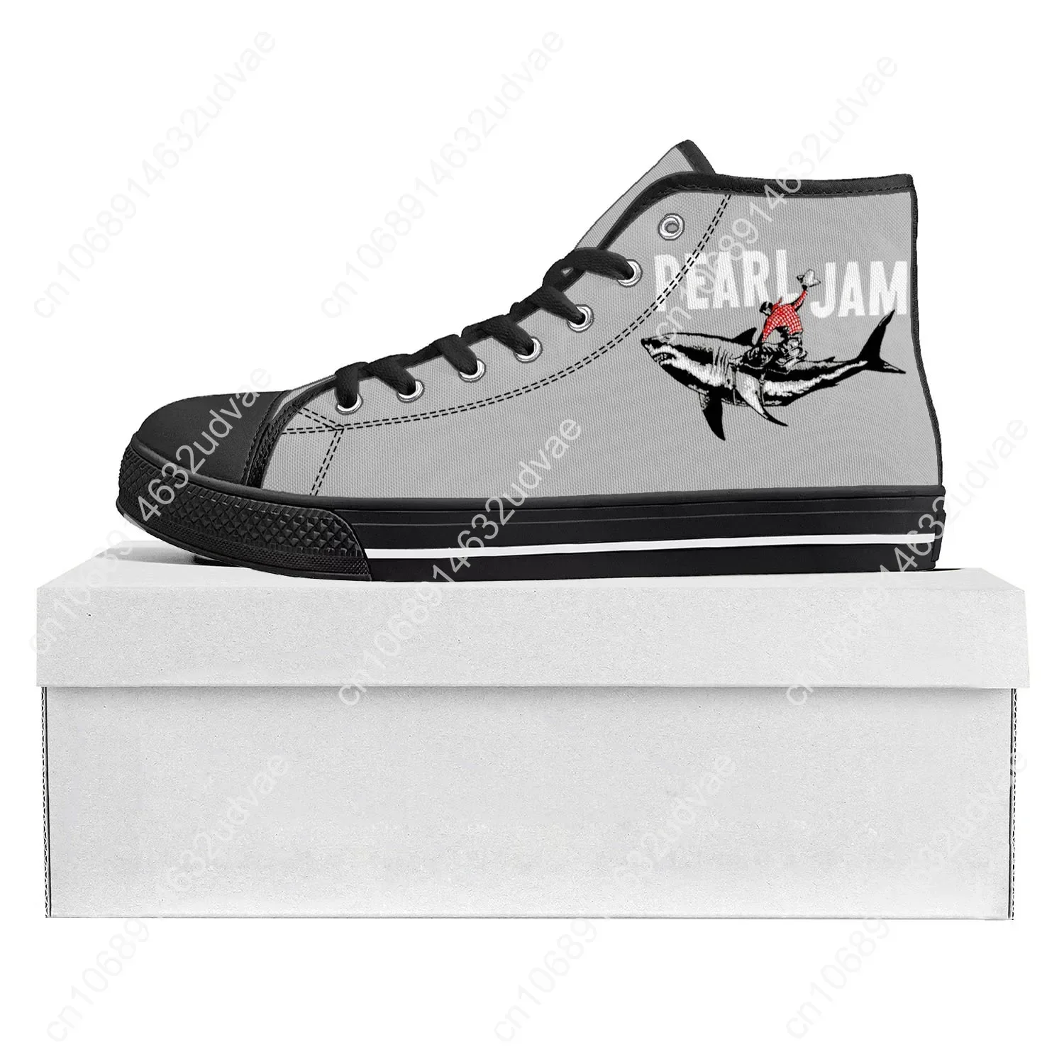 Perle Marmelade Rock Band High Top hochwertige Turnschuhe Herren Damen Teenager Leinwand Sneaker lässig Paar Schuhe benutzer definierte Schuh schwarz