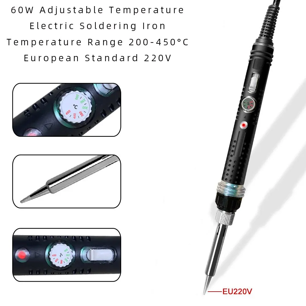 Maintenance Constant Temperature Electric Soldering Iron Set with Adjustable Temperature 60W European Standard Soldering Machine