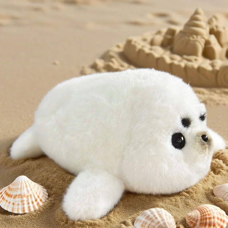 32-61cm 화이트 씰 플러시 베개 박제 푹신한 수생 만화 동물 인형 장식 어린이 선물