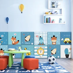 Cartoon Animal Bed Headboard 3d Wall Stickers Nursery Kids Room Anti-collision Head Board Cabecero Cama Tete De Lit Wall Art