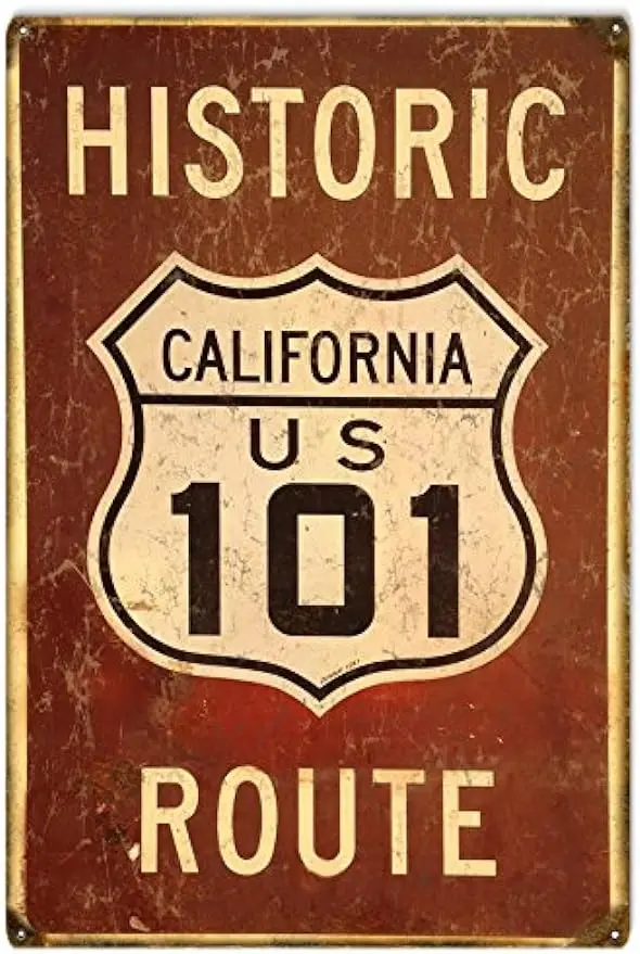 1 шт., металлический винтажный знак для реконструкции дорог, Калифорния, США, 101, 8x12 дюймов