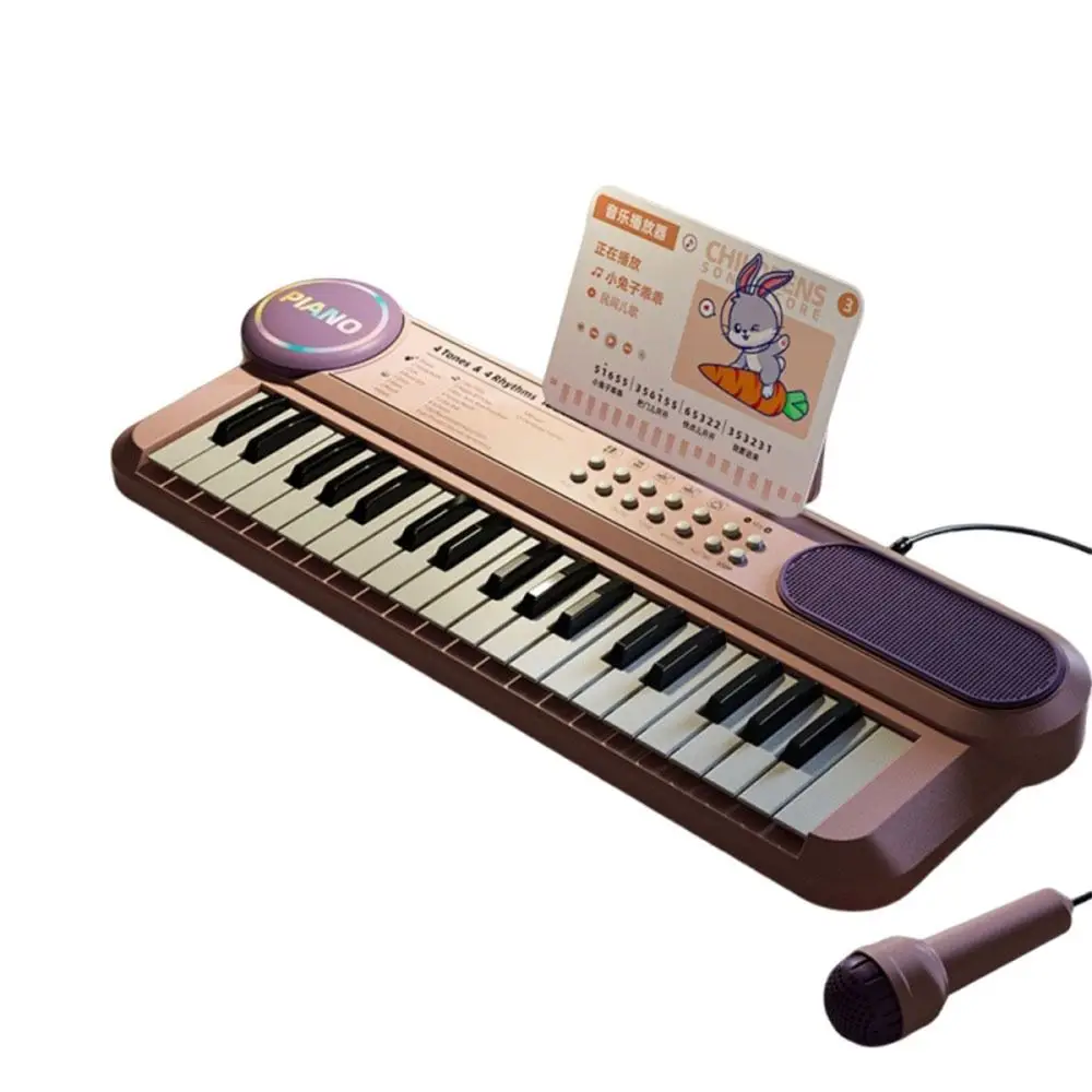 37 Keys Piano Keyboard Multifunctional Music Score Musical with Microphone Electronic Electronic Piano Interactive Play