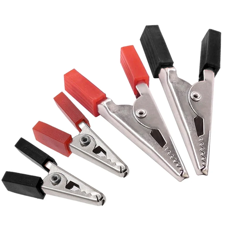 10PCS Small/Large Insulated Crocodile Clips Plastic Handle Cable Lead Testing Metal Alligator Clips Clamps 35/50MM Length