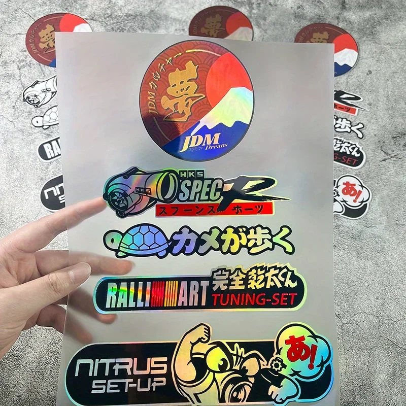 1 conjunto de adesivos gráficos jdm para motocicleta, carro, decoração personalizada, design multi, acessório para entusiasta de automóveis