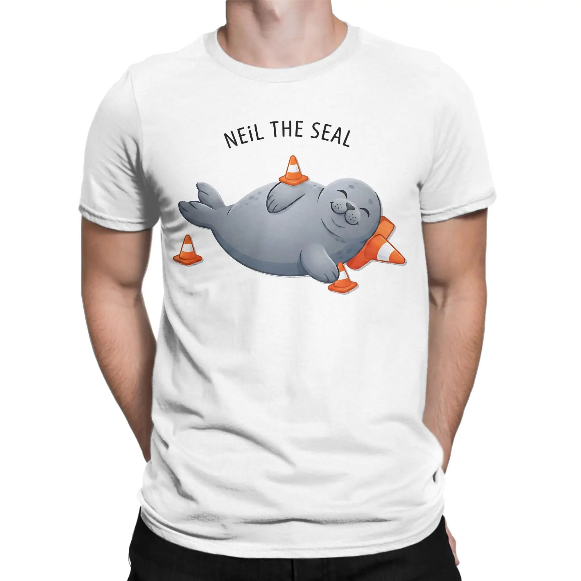 Cute Neil the Seal Men Women's T Shirts Animal Funny Tee Shirt Short Sleeve O Neck T-Shirt 100% Cotton 6XL Clothing