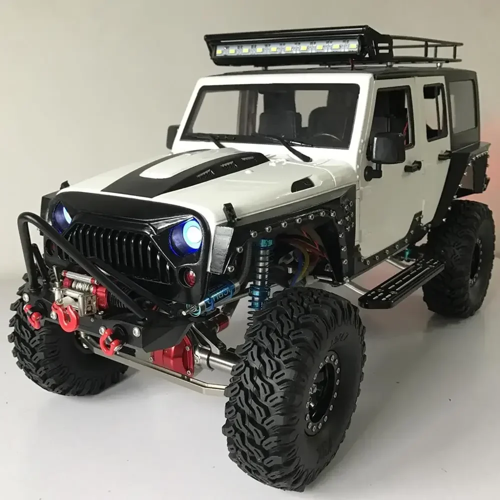 Front Bumper Metal with 2 LED Light for RC Car RC Crawler Trxs TRX-4 Axial SCX10 & SCX10 II 90046