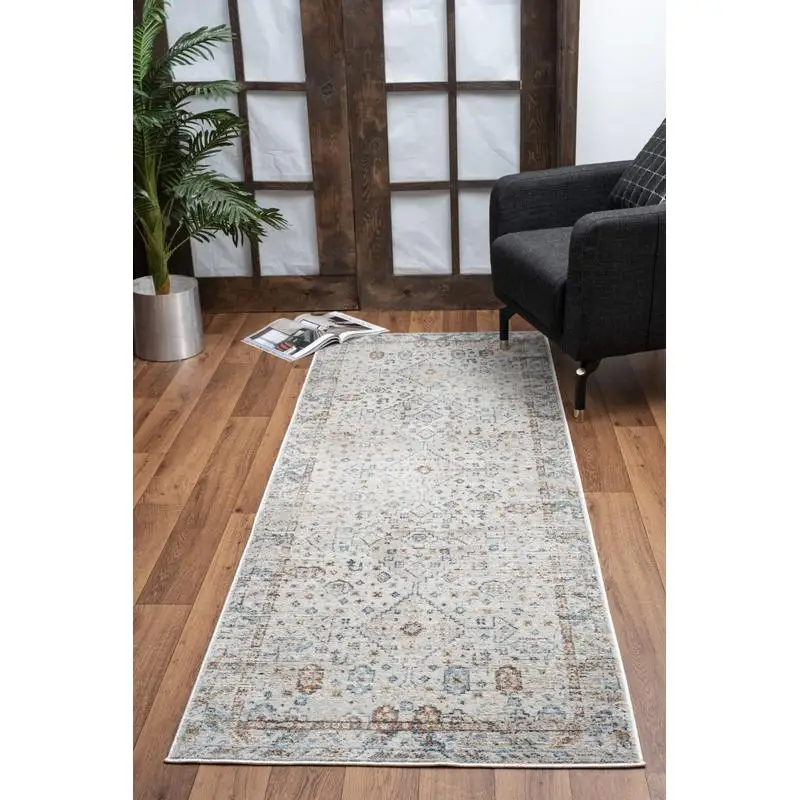 

Ivory Area Rug 2.7 ft x 7.3 ft Soft Carpet for Home Decor