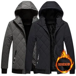 2024 Autumn and Winter New Fashion With Thick Warm Cotton Padded Jacket Men's Casual Loose Large Size High Quality Hooded Coat