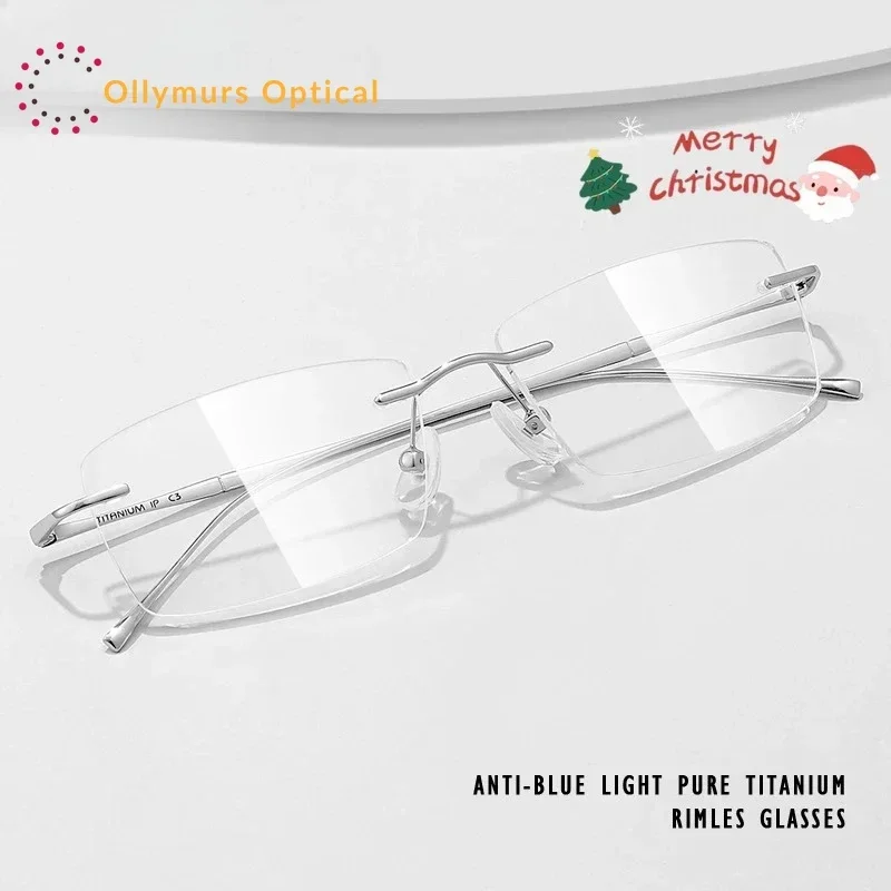 

XUKA Rimless Titanium Ultralight Reading Glasses Frames for MenFashion Simple Rimless Myopia Glasses Custom Eyeglasses