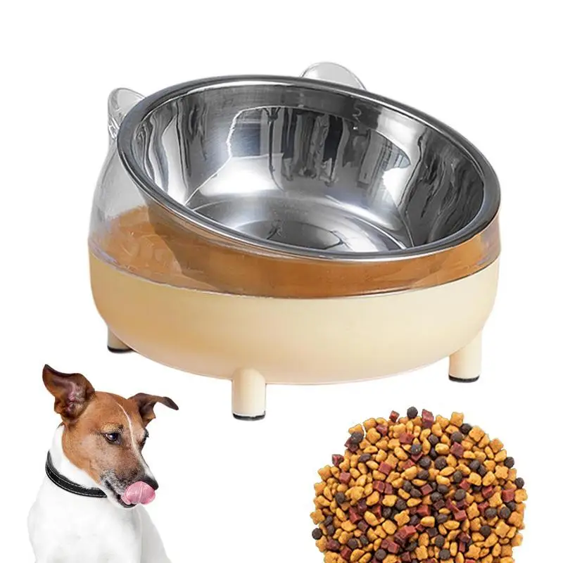 

Raised Cat Food Bowls Anti Spill Tilted with Cat Ear and 4 Legs Wide Shallow Cat Bowl Elevated for Kittens Dogs Pet Supplies