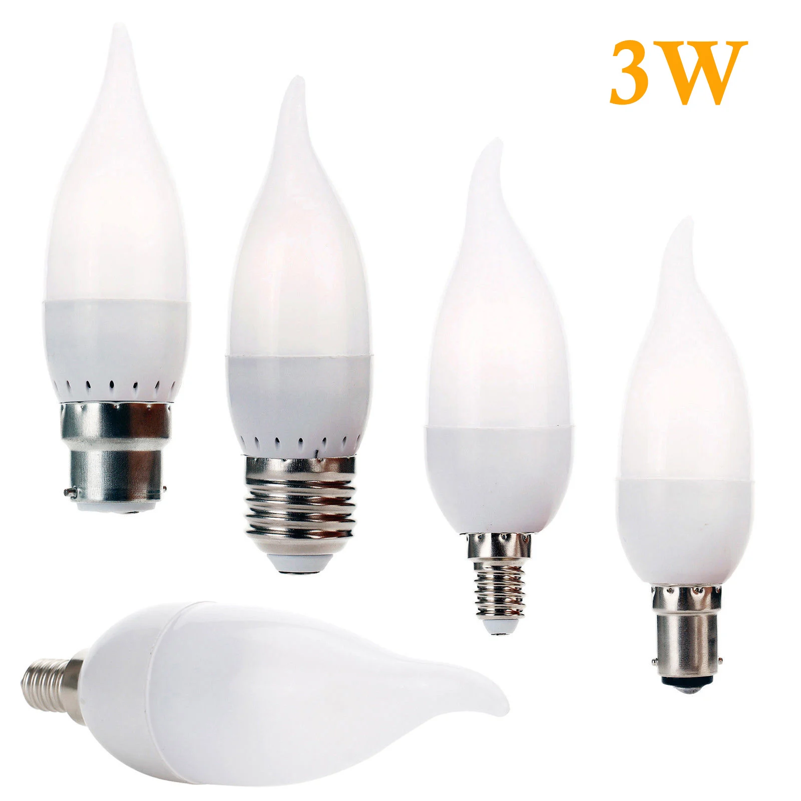 3W LED Flame Bulb E12 E14 B22 E26 E27 for Chandelier Candle Lamp 2835SMD Decoratives Home Lighting Replace 30W Halogen Lamps