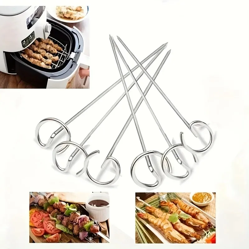 New 10pcs Air Fryer Oven Vertical Grill Skewer Grill Universal Accessories Food Grade 304 Stainless Steel Special Baking Needle