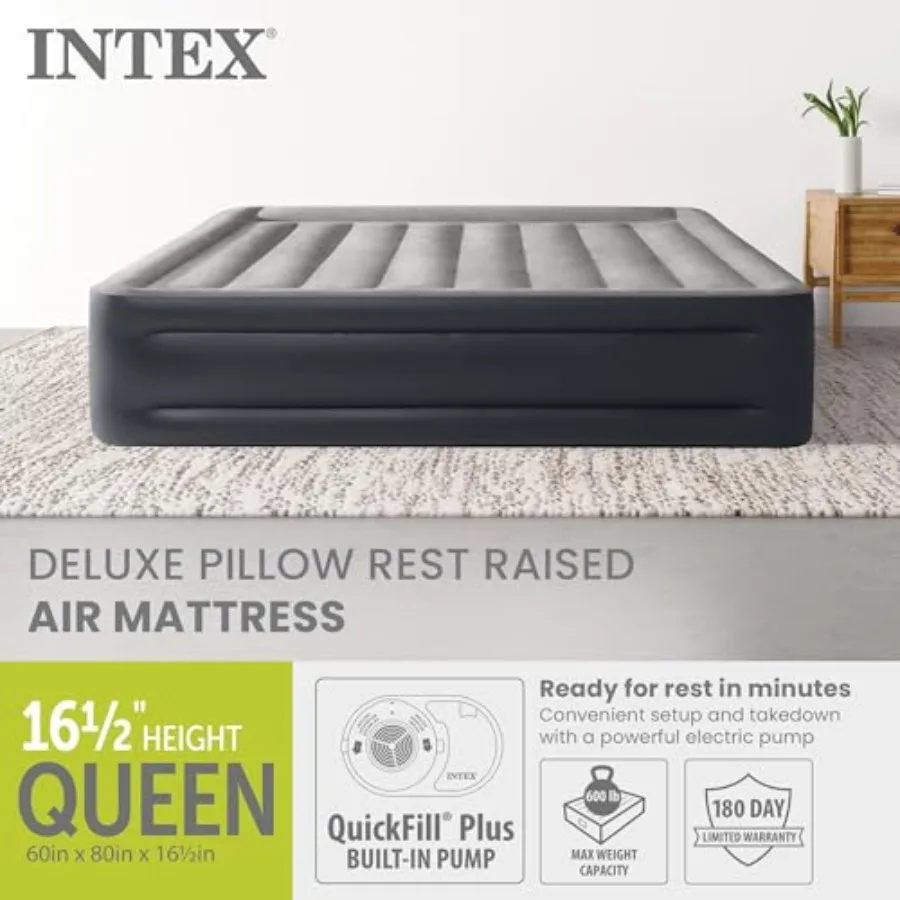 Dura-Beam Plus Deluxe Pillow for outdoor use: Fiber-Tech material, gray color, built-in electric pump and 600lb weight capacity - view 2