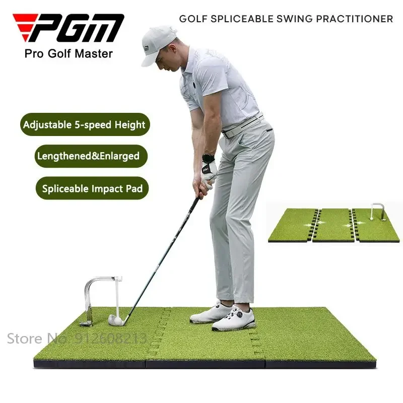 PGM Spliceable Golf Swing Trainer Lengthened Golf Hitting Pad Enlarged Practice Mat Adjustable Swing Practioner 360 Rotating