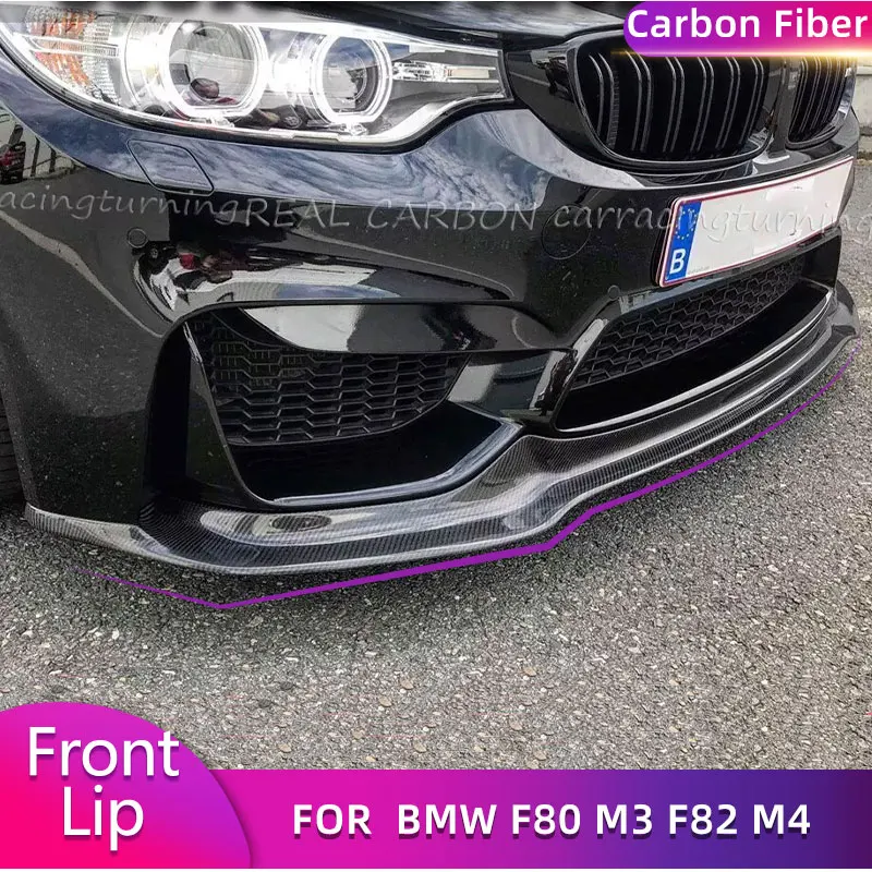 

Спойлер на передний бампер из углеродного волокна для BMW F80 M3 F82 M4 2014-2019 гоночный автомобильный фартук для передней губы, фартук для подбородка, комплект кузова FRP