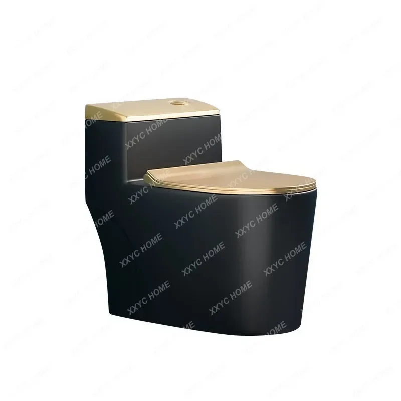 NNToilet Home Creative Personality Black Gold Super Whirlpool Siphon One-piece Home