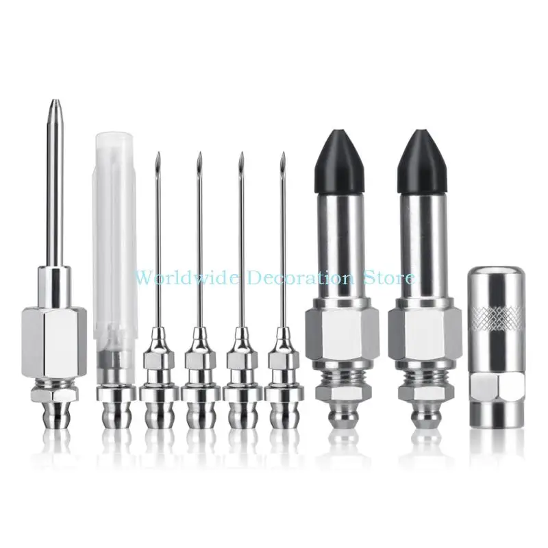 

Q39B Professional Greases Guns Needle Set Double Connection Option Solid Metal Design for Deep Hole Lubrication Tasks