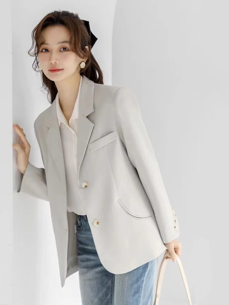 Fashion Suit Jacket Woman Spring and Autumn Single West Top Young Lady Light Luxury Comfortable Casual Electric Solid Small Suit