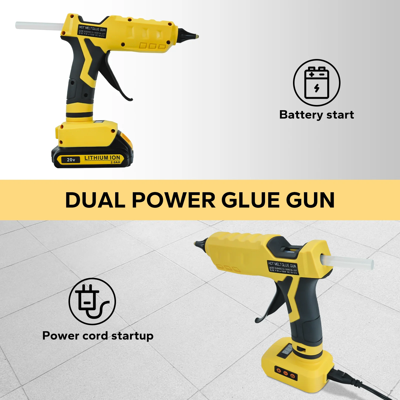 pistolet-a-colle-chaude-electrique-100w-avec-10-batons-de-colle-rechargeable-portable-sans-fil-compatible-avec-la-batterie-dewalt-20v