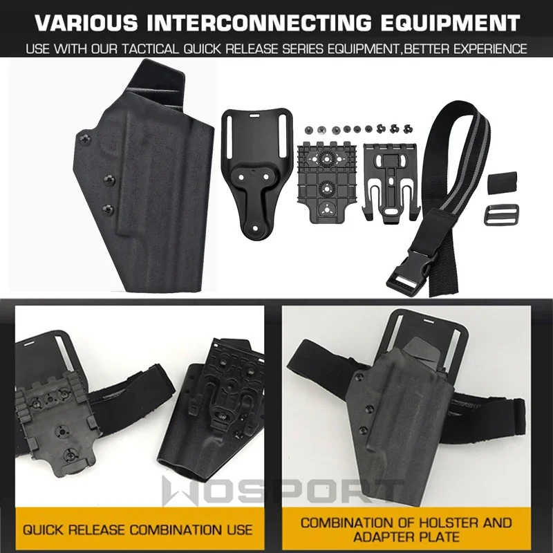 Lightweight Kydex 1911 Gun Holster for Colt 1911 Tactical Pistol Holster Right Hand Belt Carry Case Hunting accessories
