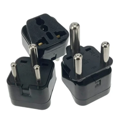 South africa plug 15A AC250V Type M big round 3pins India conversion power plug adapter travel Pakistan convert China AUS charge