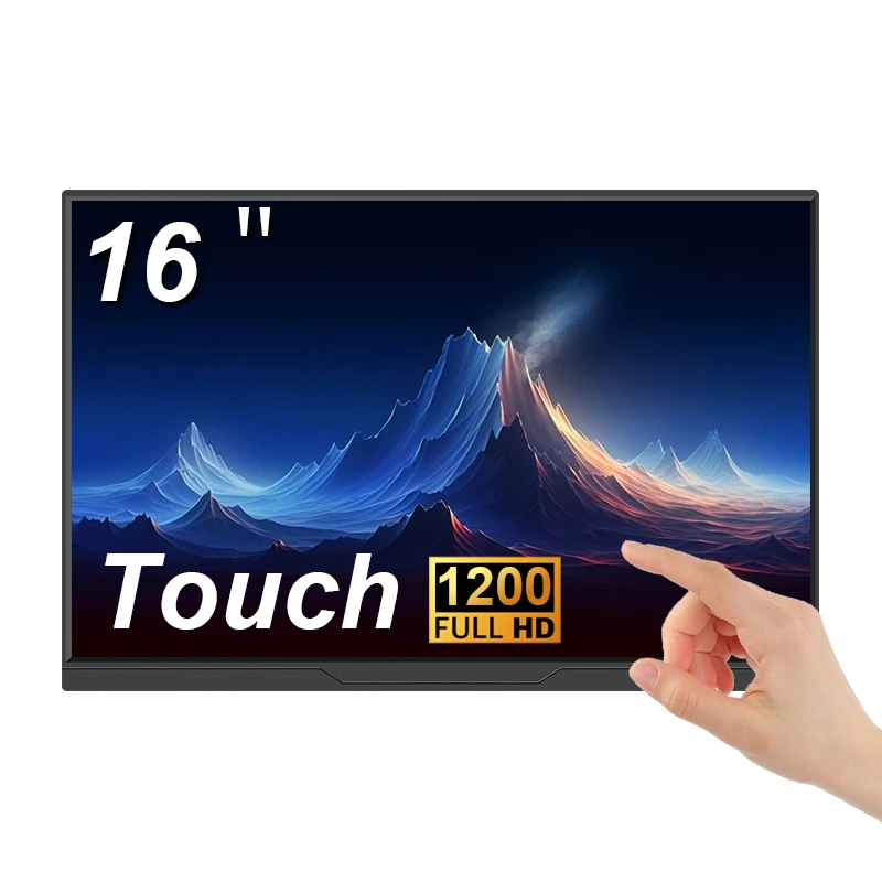 LANLIPU 16inch Touch Portable Monitor  1200P Screen Travel Gaming Computer Display for PC Laptop Cell Phone Switch PS4 PS5 Xbox