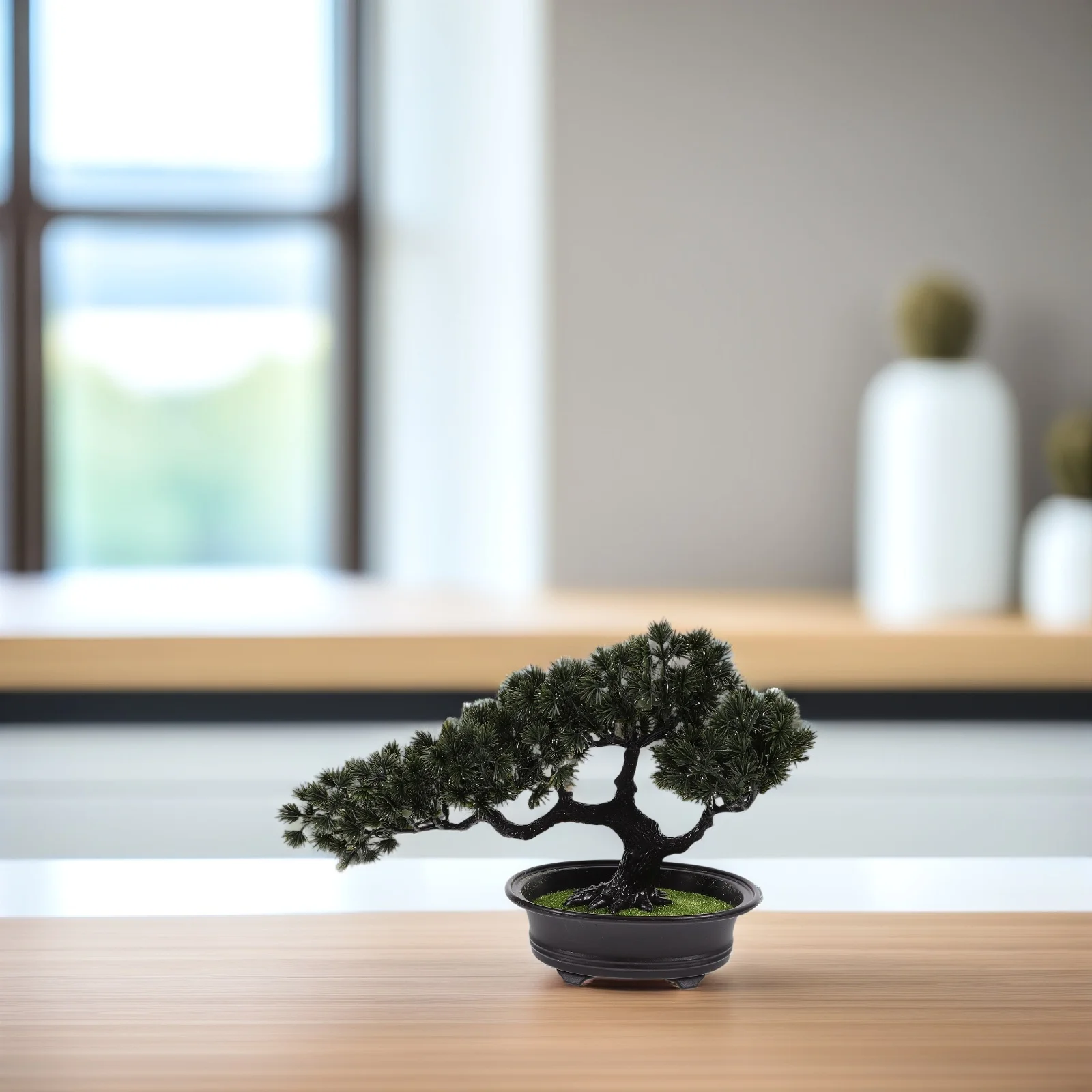 

Realistic Artificial Pine Bonsai Tree Simulation Potted Plant For Home Office Desk Decor No Maintenance Required Asian