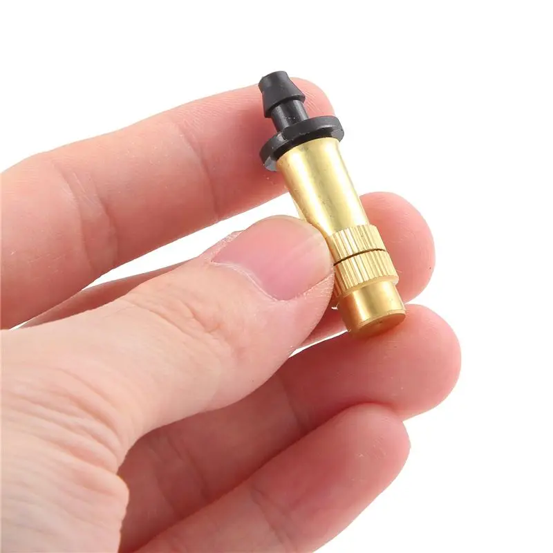 

2025 Trend 50PCS Adjustable Sprayer Brass Misting Nozzle Atomizing Sprinkler For Mini Drip Garden Watering Irrigation Spray