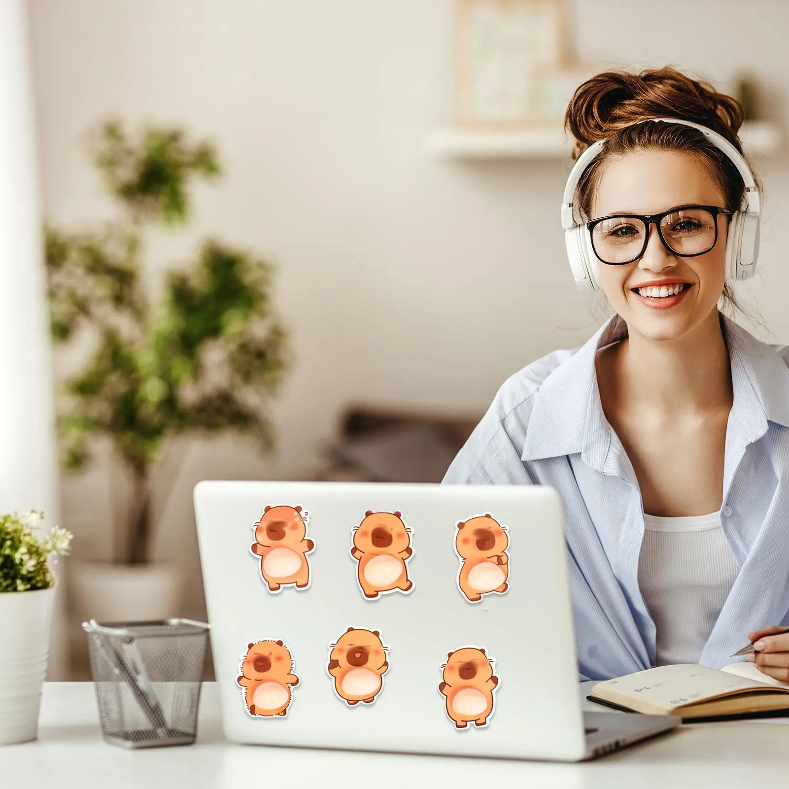 Urocze naklejki ze zwierzętami, 30 sztuk, urocze naklejki 3D, miękkie zabawki dla dzieci, naklejki z kreskówkowymi zwierzętami do notatników, podręczników, piórników, tabletów.