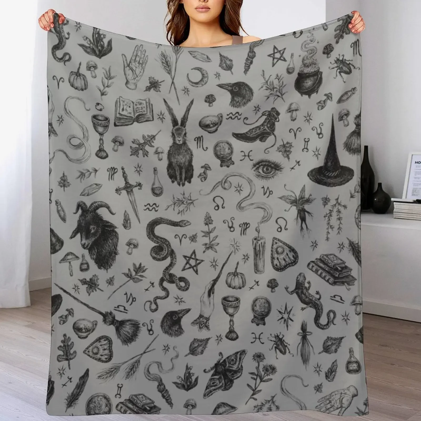 

Salem Witch Throw Blanket Stylish Warm Blanket for Living Room Bedroom