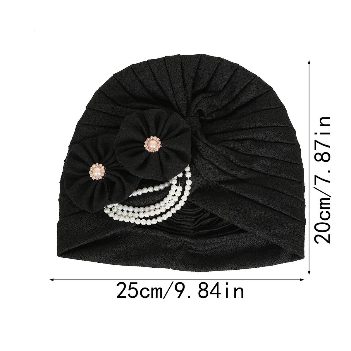 Blumen design weiblicher Kopf wickelt muslimisches Kopftuch Haube Haarausfall Hut Abdeckung Perlen Perlen Turban Kappe für Frauen