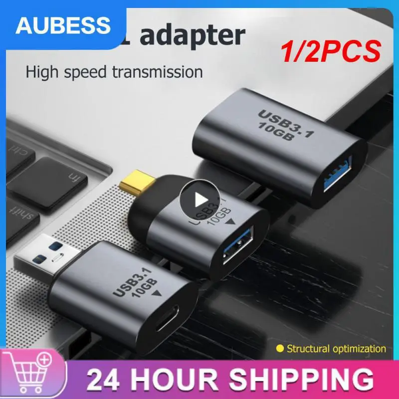 Adaptador USB 3,1 a USB 3,1 tipo C, convertidor Mini macho hembra, USB 3,1, Gen 2, carga de datos, Conector de transferencia de alta velocidad 10G, 1/2 piezas