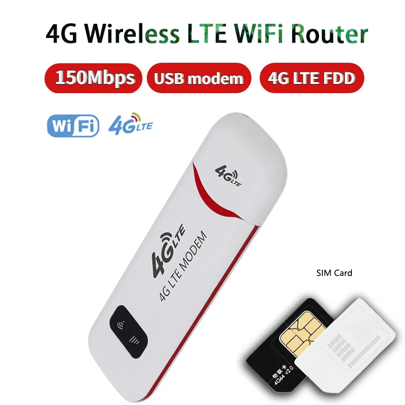 EATPOW 4G LTE Wireless Router USB Dongle 150Mbps Modem Mobile Broadband Sim Card Wireless WiFi Adapter 4G Router Home Office