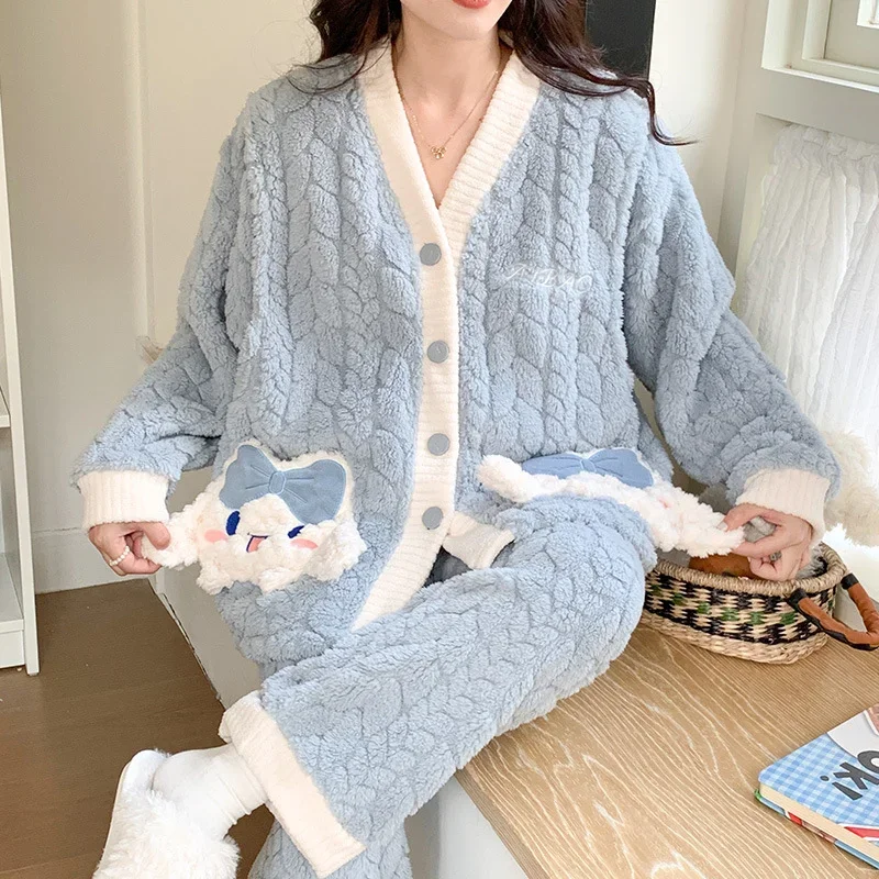 Yugui dog pajamas winter Sanrio loungewear cartoon long-sleeved trousers women's suit thermal Yugui dog women's pajamas