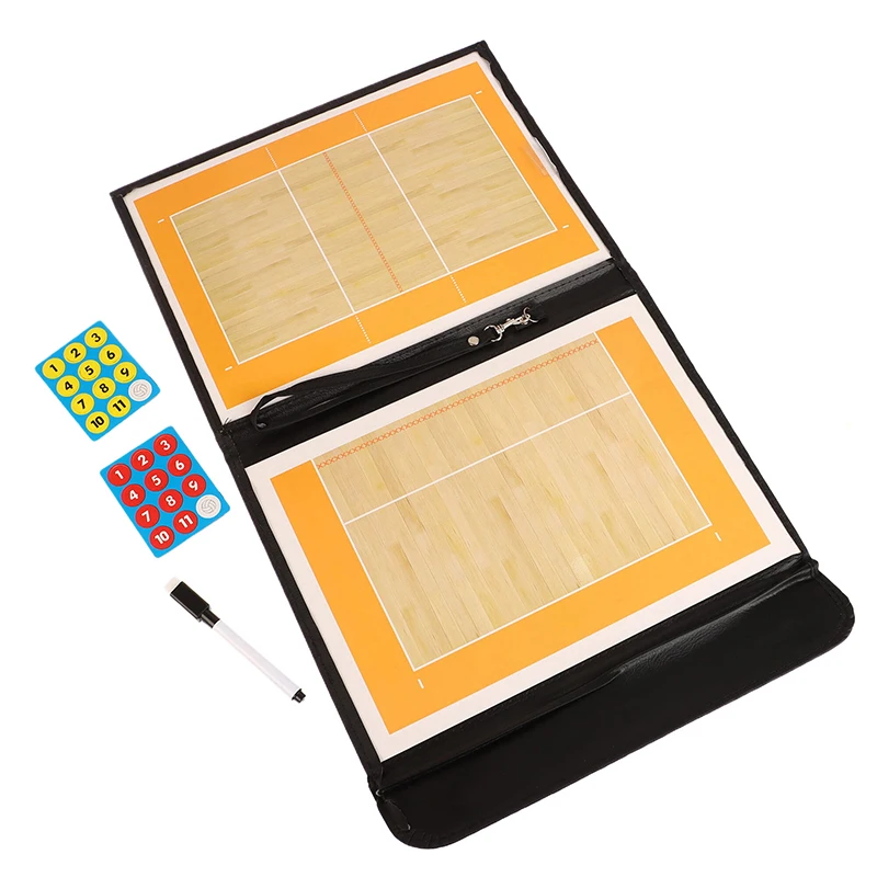 Volleyball Board Portable Foldable Volleyball Training Competition Coaching Clipboard Magnetic Writable Strategy Board Notebook