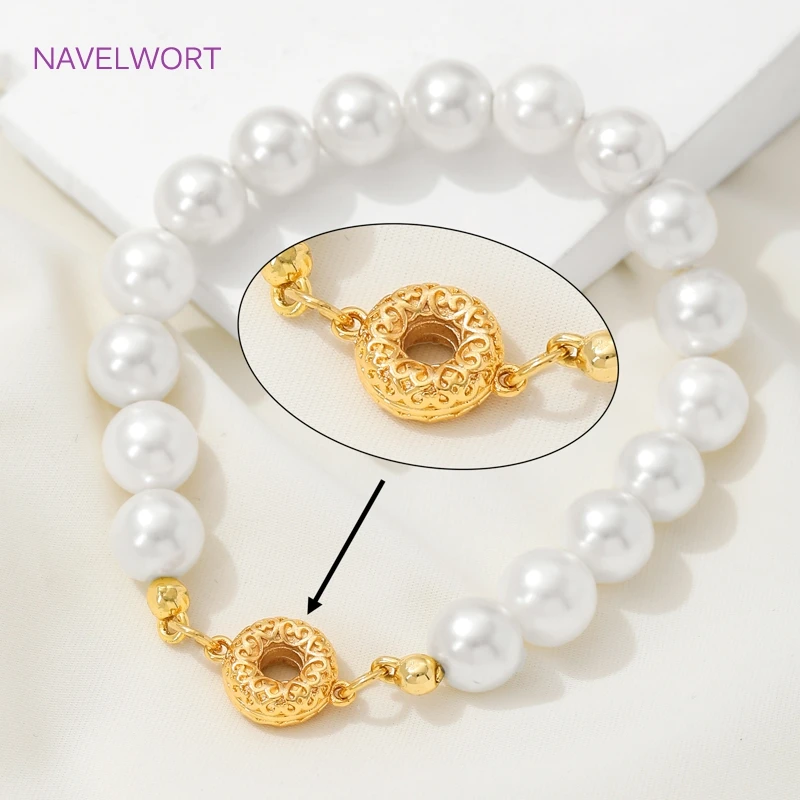18K vergoldete Messing-Rundverbinder-Anhänger, Verbinder für Schmuck, Armbandverbinder, DIY-Halskettenherstellung, Zubehör für Schmuck.
