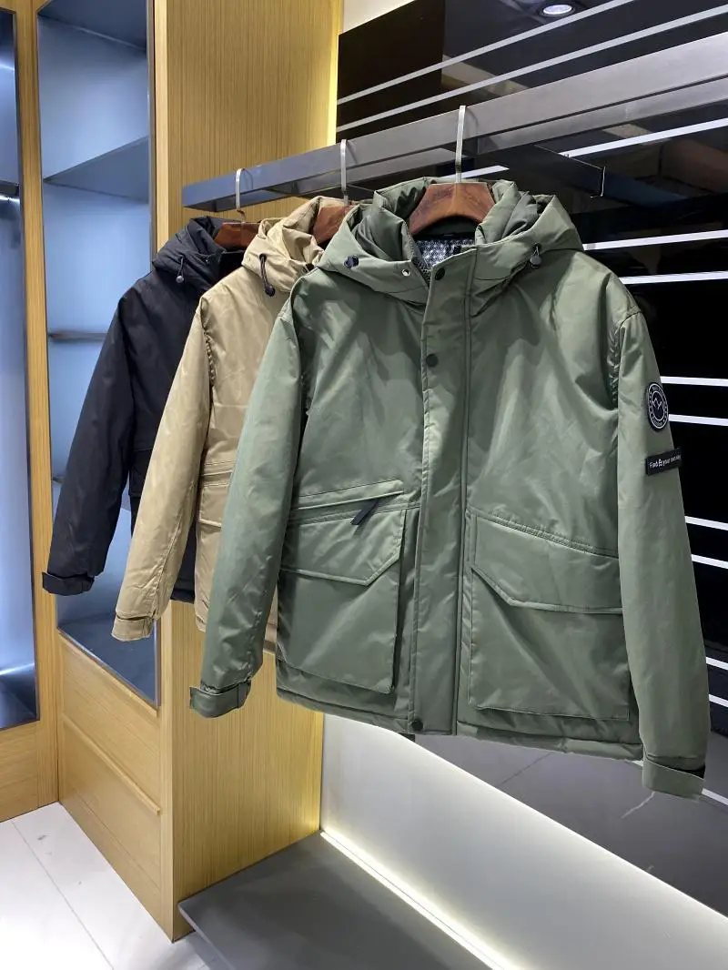 Jaket Kerja Luar Ruangan Pria Aphene Self-Heating Berbahan Katun, Mantel Musim Dingin Modis, Hangat, Model Stand Fit, Panjang Reguler, Berkerudung