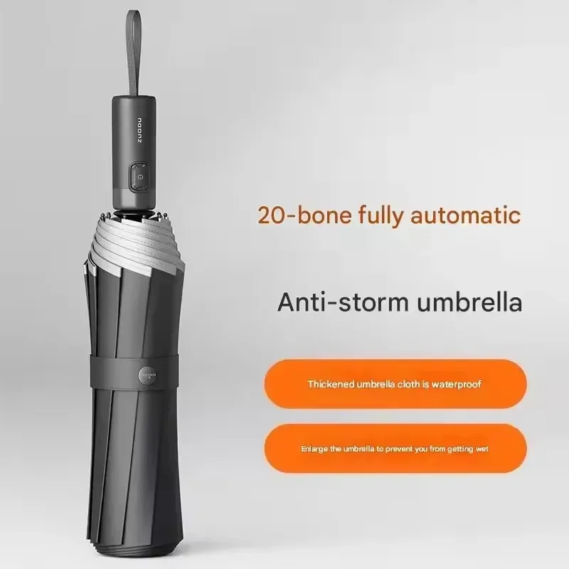Fully Automatic Umbrella Super Strong Wind and Rain Resistant Extra Large Thickened and Reinforced Men's Folding Umbrella - view 3